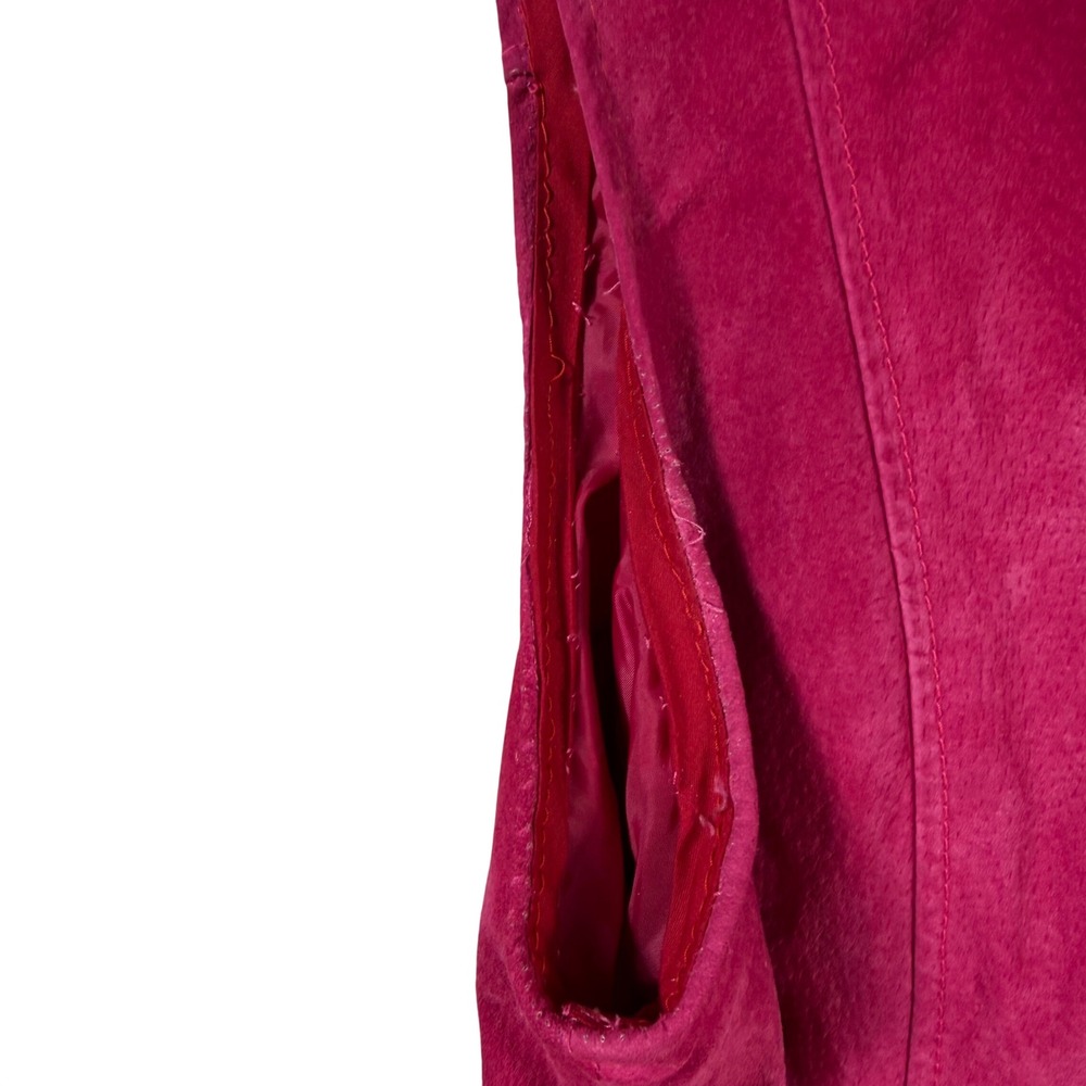 Christopher & Banks Magenta Pink Suede Leather Vest Button Front XL Vintage - Picture 5 of 15